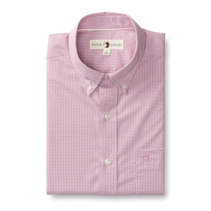 Orange Beach Duck Head Performance Poplin Long Sleeve Desert Pink Orange Beach Duck Head Performance Poplin Long Sleeve Desert Pink
