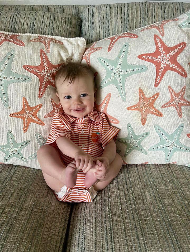 kids clothes orange beach